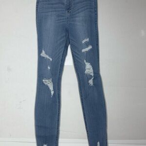 American Eagle Size 28/28 7R Distressed Ultr High Rise Jeggings